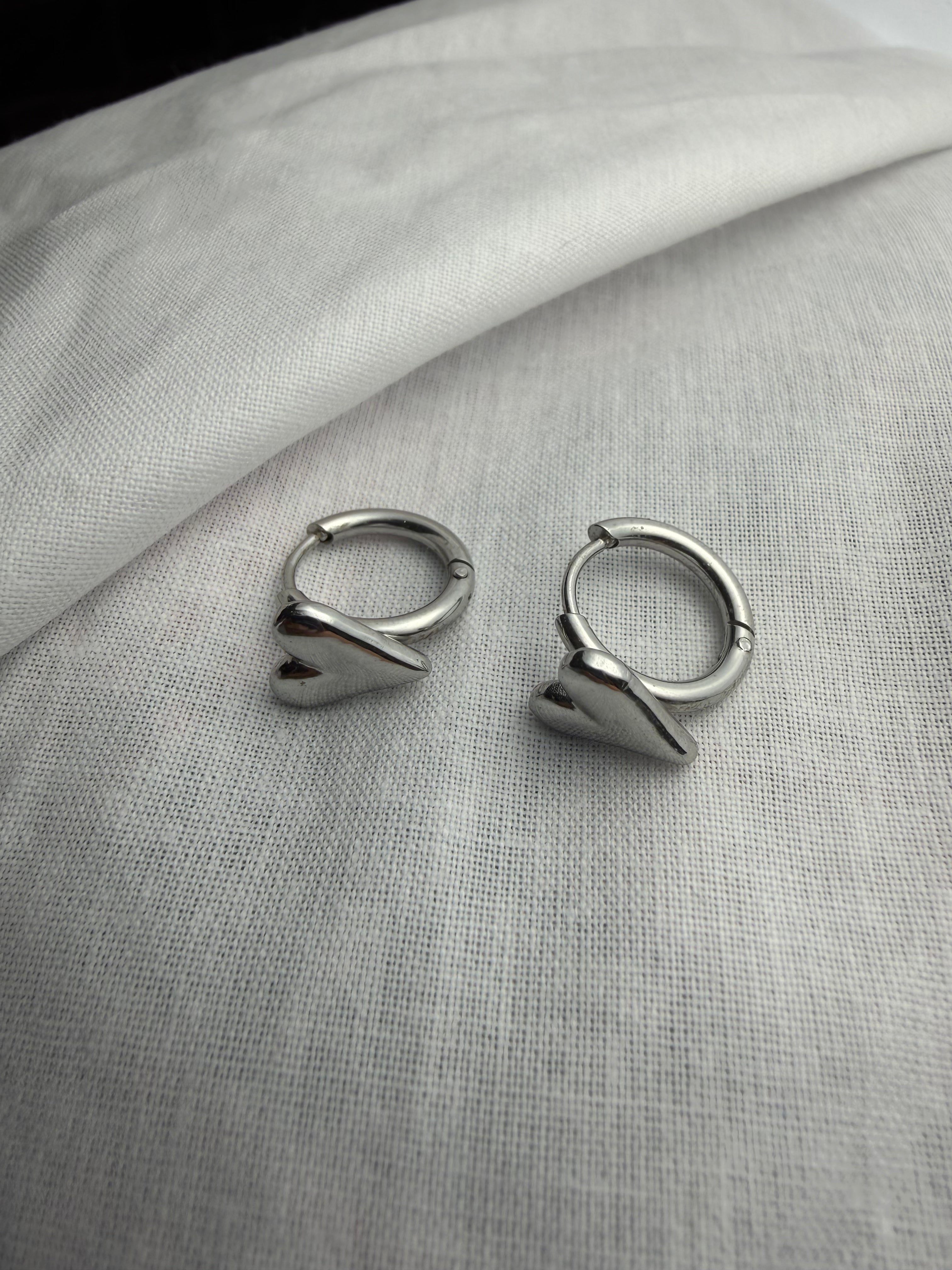 Hoop cuore mini silver
