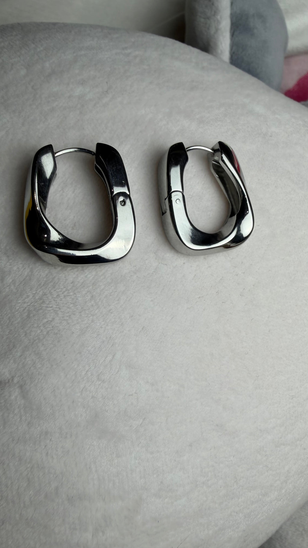 Orecchini hoop square silver