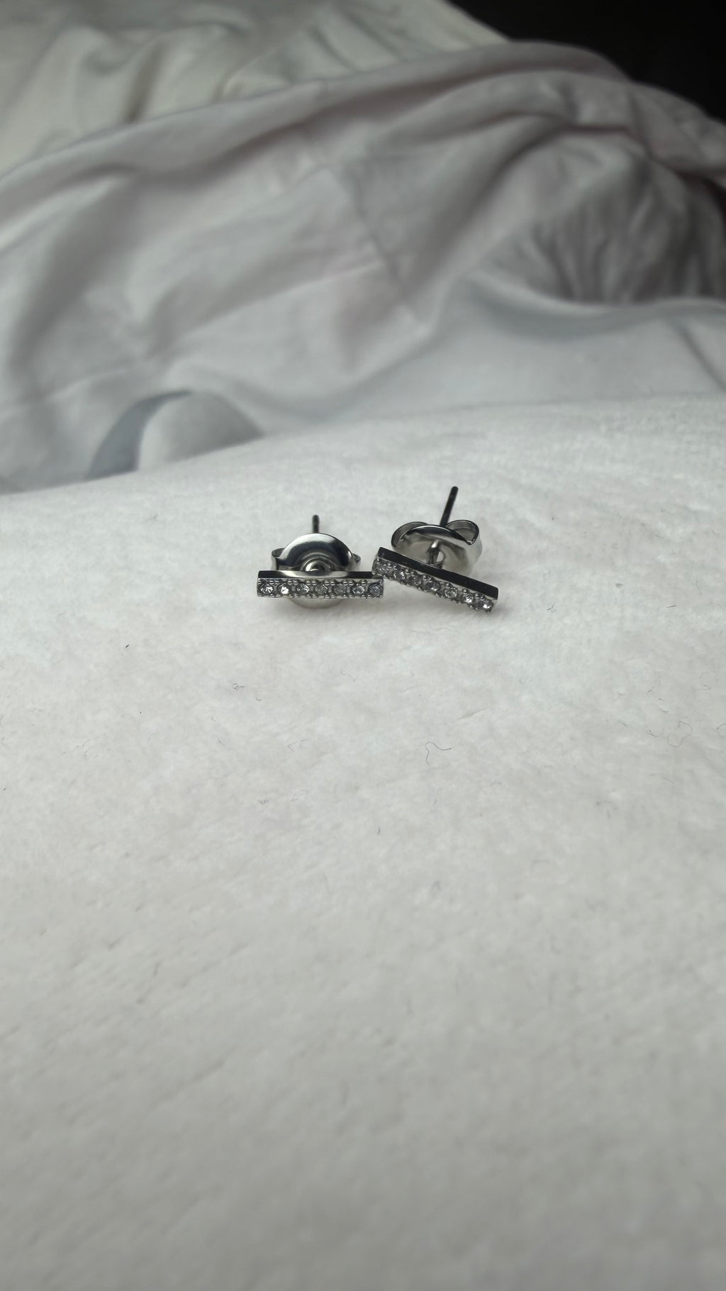 Orecchini mini baguette silver