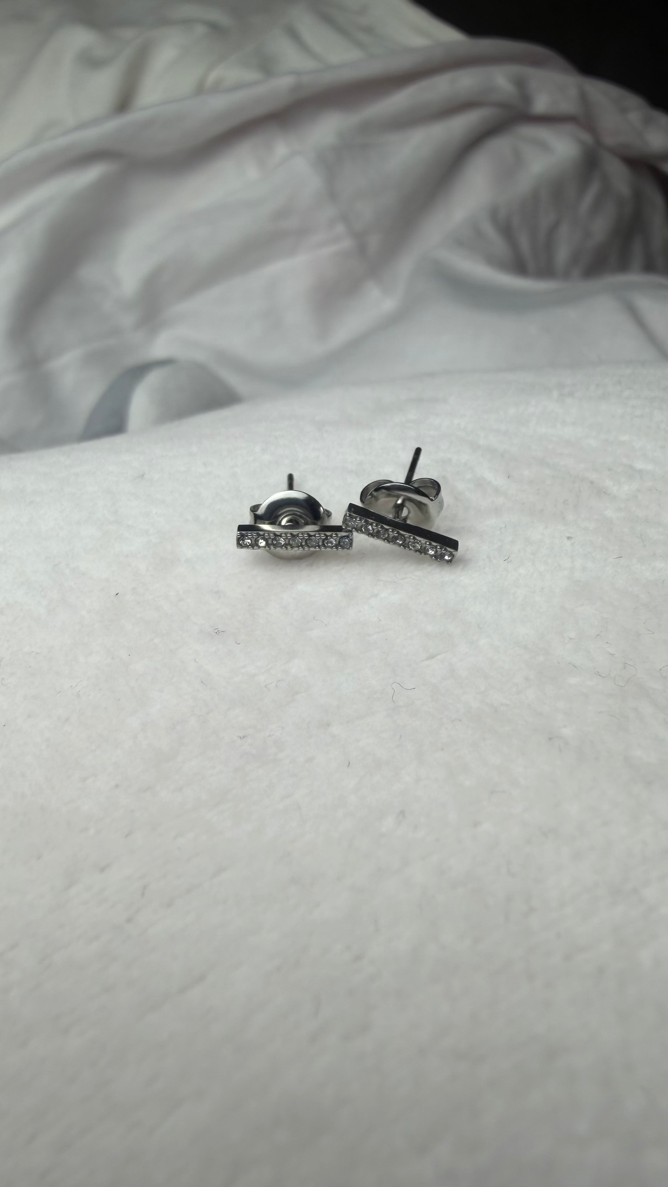 Orecchini mini baguette silver