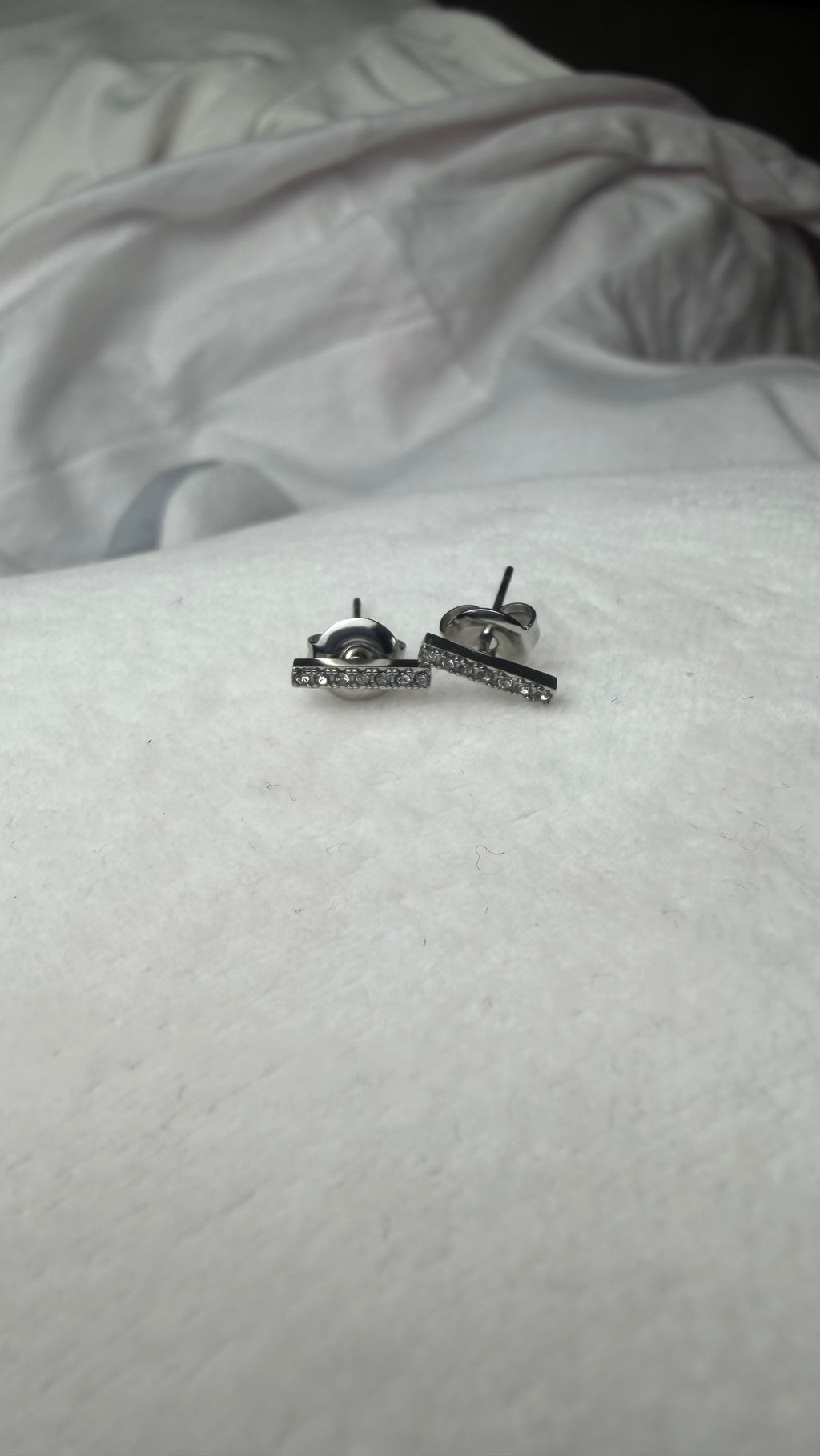 Orecchini mini baguette silver