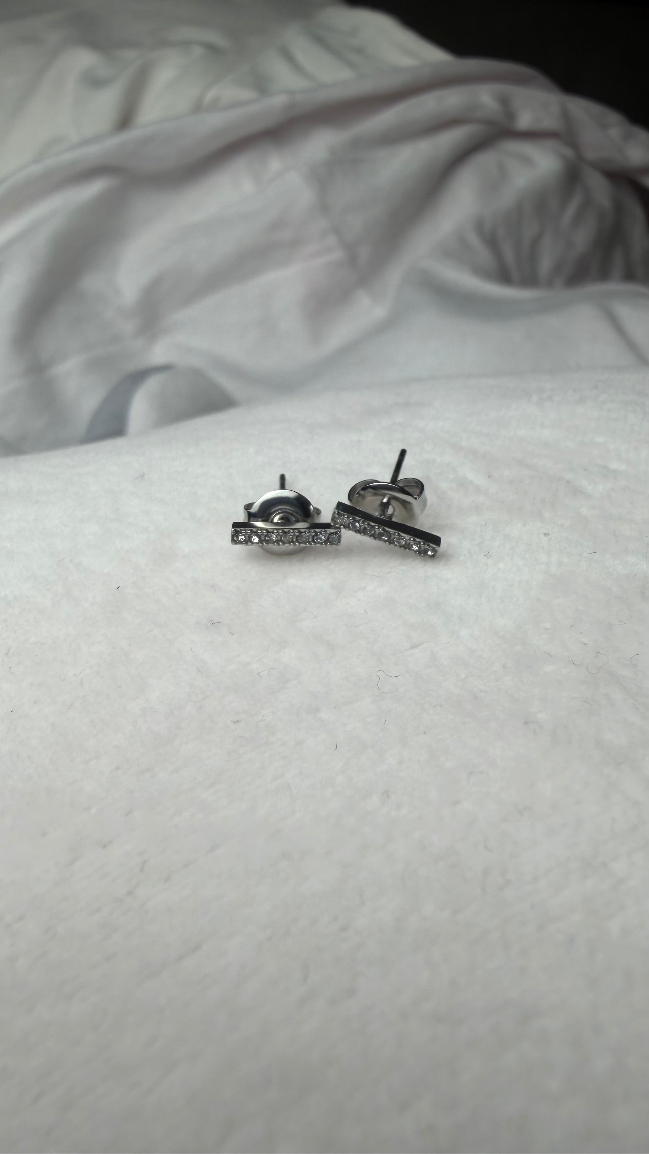 Orecchini mini baguette silver