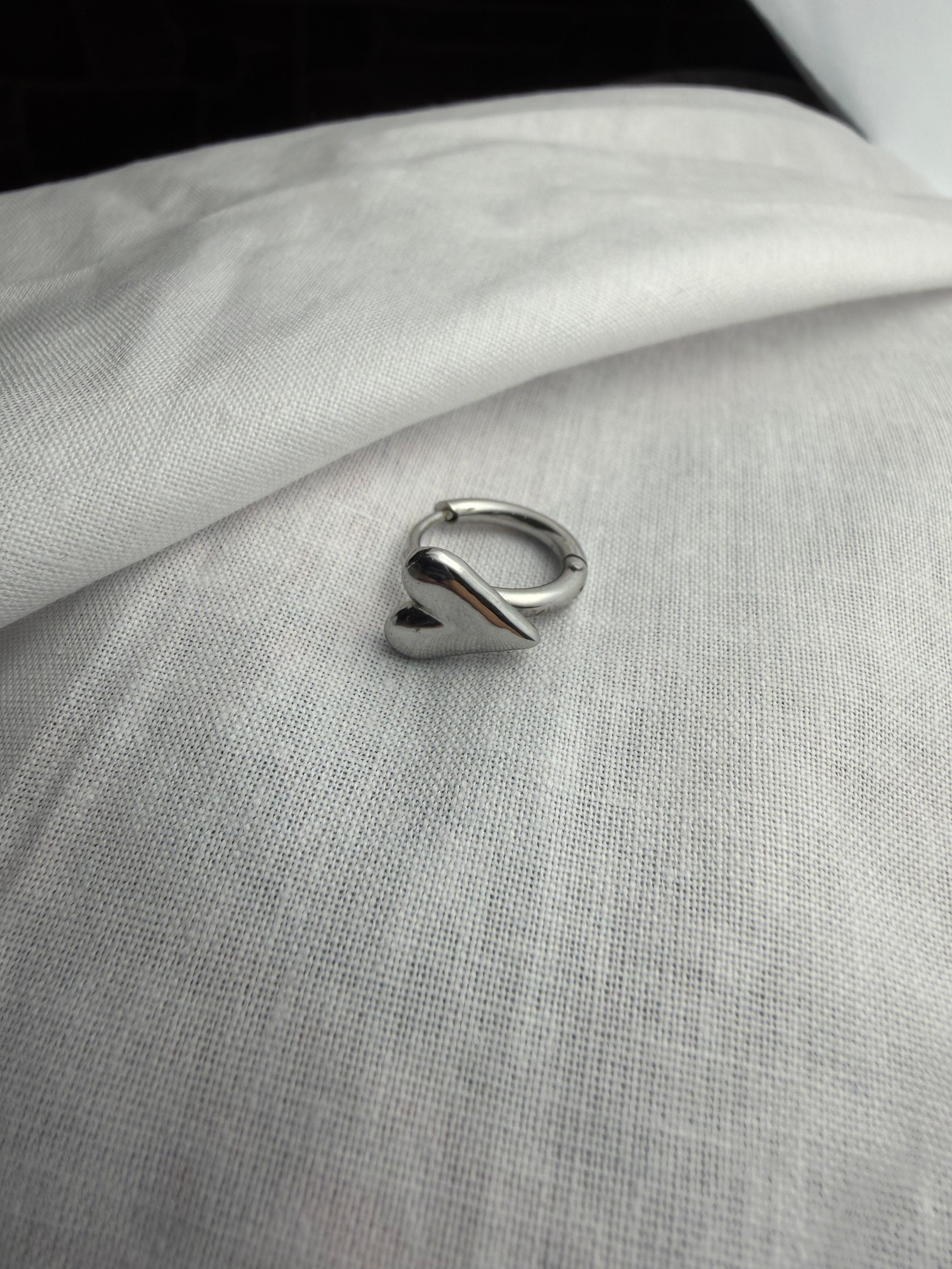 Hoop cuore mini silver