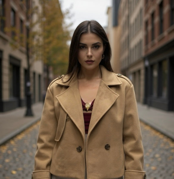 Trench Corto Beige
