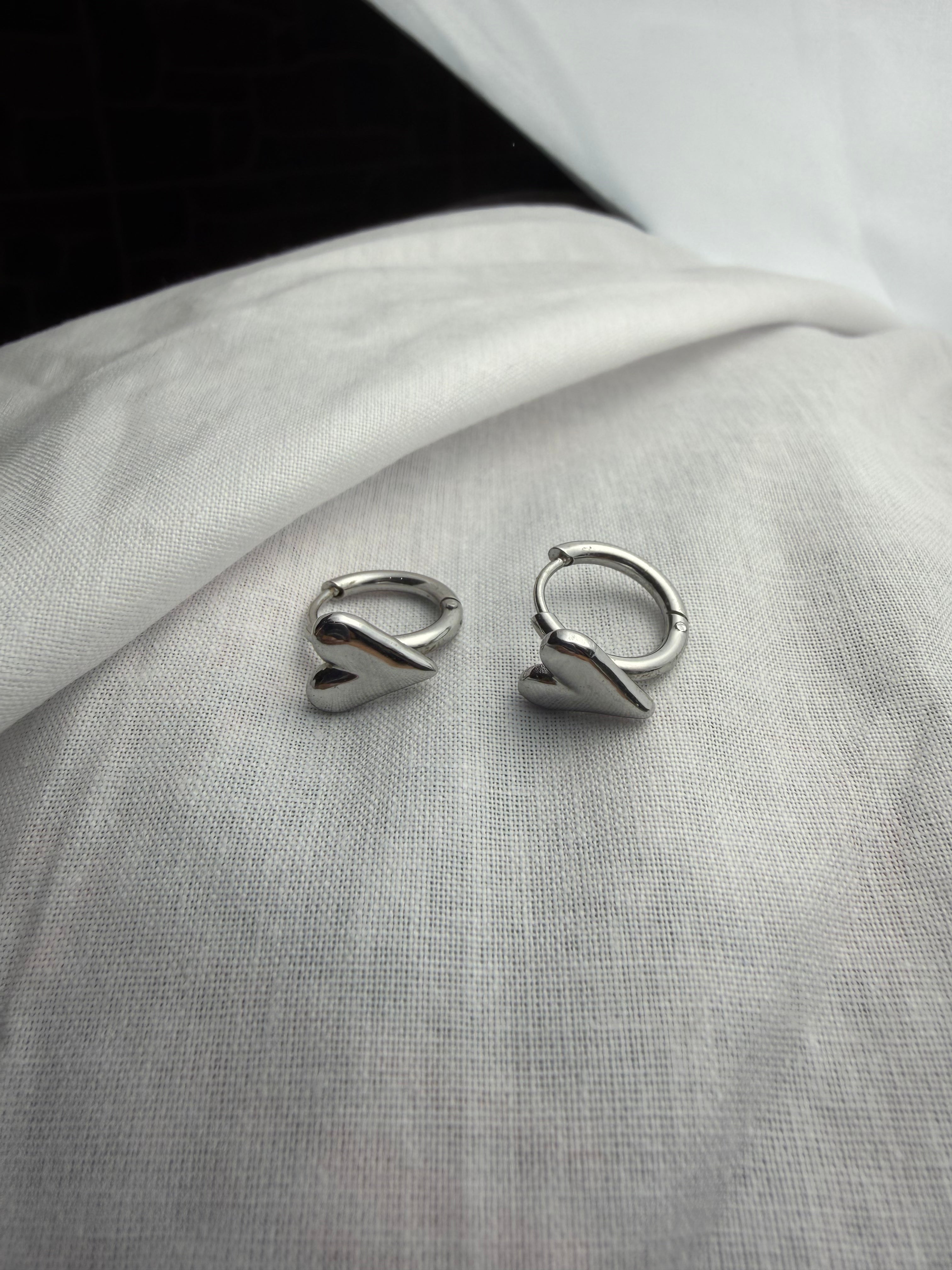 Hoop cuore mini silver