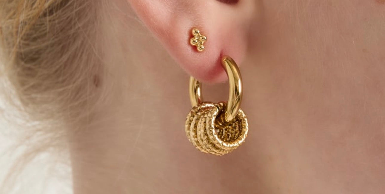 Orecchini Hoop Gold Multiuso