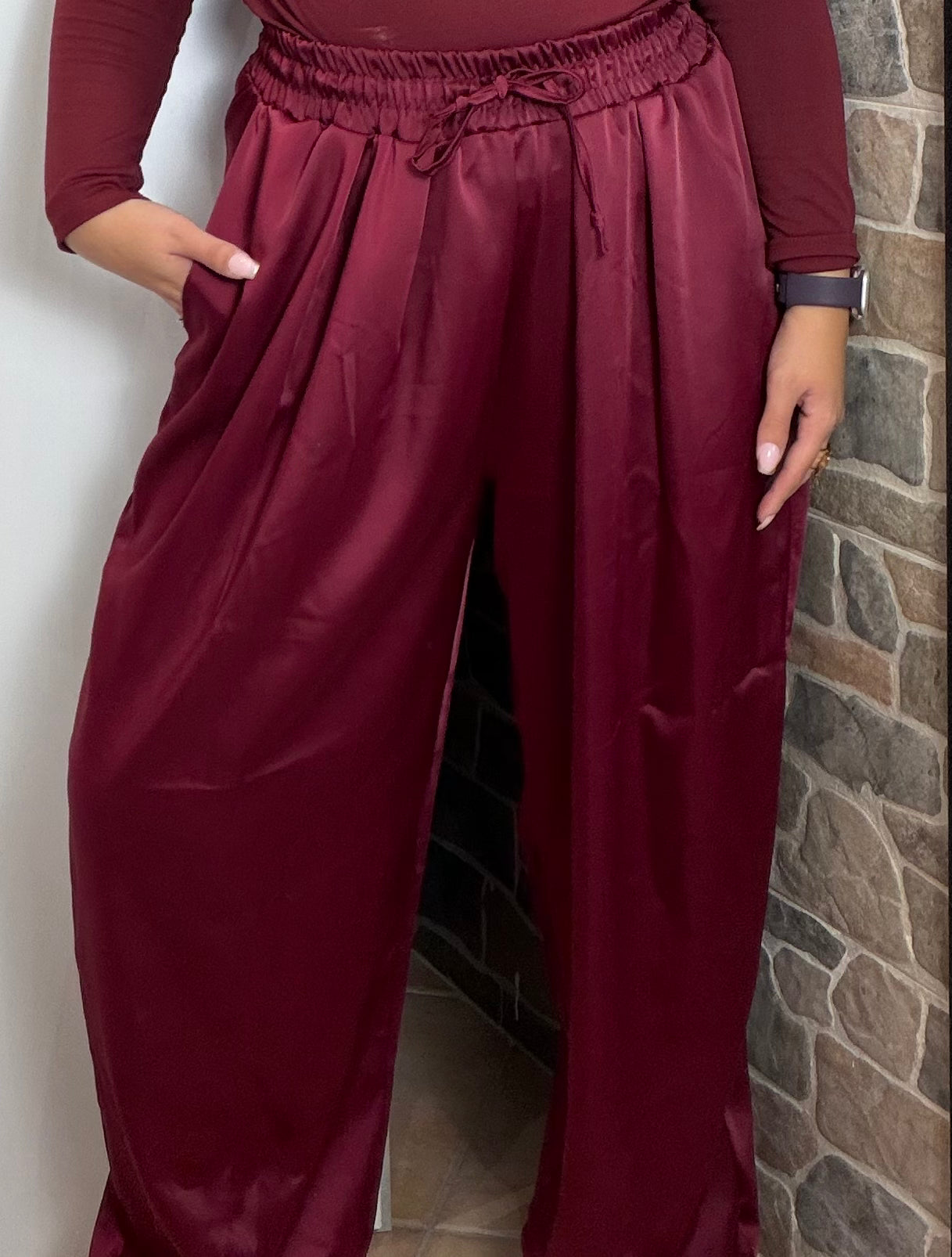 Pantalone Balloon Bordeaux